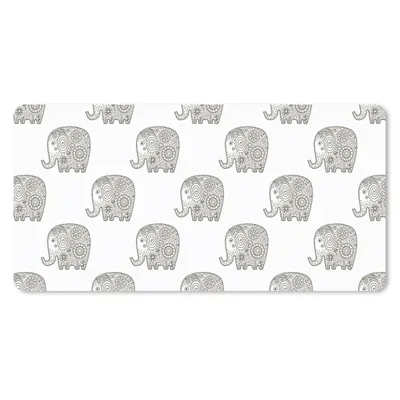 Produktbild von MuchoWow® Mauspad Mousepad Kritzelei - Elefant - Entwurf 60x30 cm - Mousepads - Maus Mat - Pad - Mausunterlage - Nachhaltig