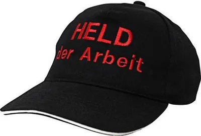 Produktbild von Baseballcap mit Einstickung - Held der Arbeit - 68426 schwarz