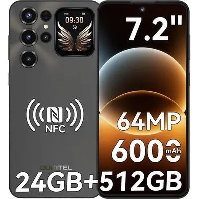 Image de OUKITEL C68 Plus 7.2″ HD & 1.81″ Écran Arrière Telephone 24GO+512GO 6000mAh Smartphone Débloqué 64MP Android 15 Dual SIM 4G 120Hz