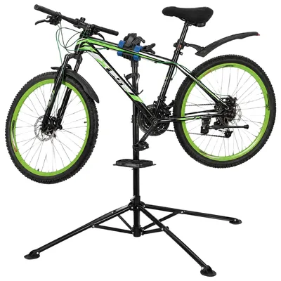 Produktbild von Fahrrad-Montageständer Reparaturständer höhenverstellbar 102-200 cm, 360 Grad drehbar, mit Werkzeugablage, für Wartung