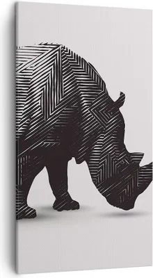 Produktbild von Bild auf Leinwand - Leinwandbild - Nashorn Tier Afrika Safari - 45x80cm - Wand Bild - Wanddeko - Leinwanddruck - Bilder - Kunstdruck - Wanddekoration - Leinwand bilder - Wandkunst - PA45x80-2935