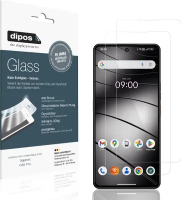 Produktbild von 2x Schutzfolie für Gigaset GS6 Pro - Anti-Shock 9H Folie dipos Glass Kunststoffglas