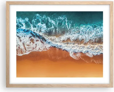 Produktbild von Gerahmtes Poster - Rahmen in heller Eiche - Sand Wasser Strand - 50x40 cm - Wand Bild - Wanddeko - Wandbilder - Kunstposter - Wandposter - Bilderrahmen - Bilder - Kunstdruck - P2NAA50x40-5021