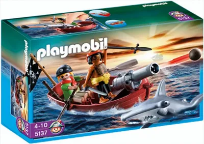 Image de PLAYMOBIL 5137 Bateau à rames pirate avec requin marteau