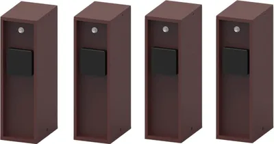 Produktbild von Novatool 4x Steckdosensäule 3-fach außen Braun Edelstahl eckig IP44  Steckdose Aussen Gartensteckdose Outdoor Steckdosensäule Garten Steckdosenturm (Elektro)