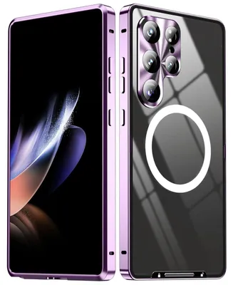 Obrázek produktu pro Pro Samsung Galaxy S25 Ultra 5G Magnetic Magsafe Frosted Metal Design Ochranný kryt Purple Cover