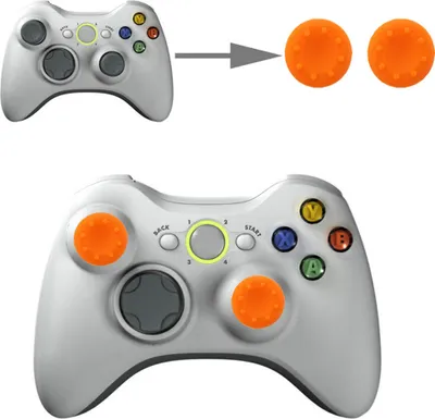 Produktbild von Controller Aufsätze Thumbgrips Analog Silikon Schutzkappen Sony Playstation PS5, PS4, PS3, PS2, Xbox Series X/S, Xbox One, Xbox 360, Nintendo Switch Orange