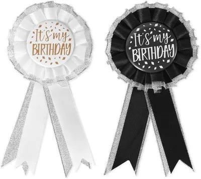 Image de Accessoire de fête en satin, lot de 2 - Noir et blanc - 15x8x1,9 cm