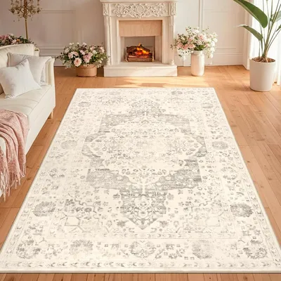 Zdjęcie produktu dla Dywan Vintage 120x180 cm, krótkowłosy, prać w pralce, antypoślizgowy, do salonu