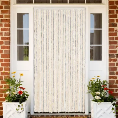 Produktbild von Design Fliegenvorhang Beige und Weiß 56x200 cm Chenille, Fliegengitter 2024 Neu