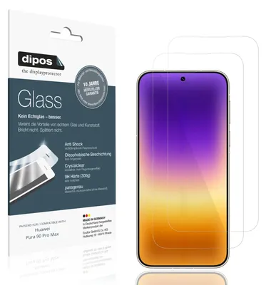 Produktbild von 2x Schutzfolie für Huawei Pura 90 Pro Max - Anti-Shock 9H Folie dipos Glass Kunststoffglas