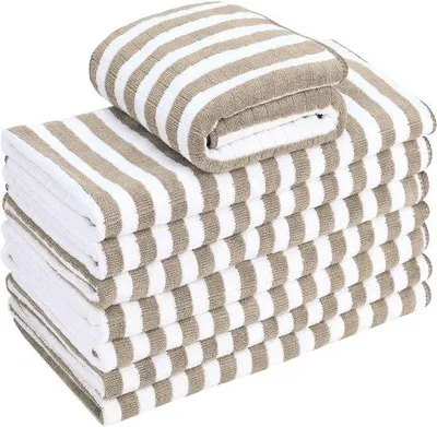 Obrázok produktu pre Sada 8 mikrovláknových utierok – mimoriadne savé, mäkké a husté – kuchynské utierky 65 x 45 cm s držiakom – khaki