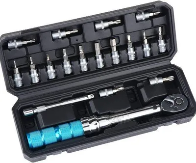 Obrázok produktu pre Sada kľúčov 1/4 palca, 18-dielna, 2–20 Nm, s račňou
