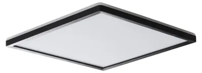 Obrázek produktu pro Čtvercový LED stropní svítidlo AZPO, černé, 12,3 W, odstíny bílé, 1150 lm, plast, rozměry: 2,8 x 22,5 x 22,5 cm, IP54, Kanlux