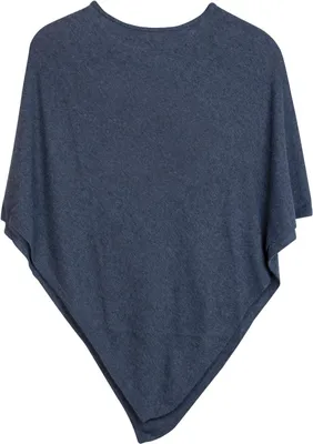 Produktbild von styleBREAKER Damen Feinstrick Poncho in Unifarben, leicht asymmetrischer Schnitt, Ärmellos, Rundhals 08010042