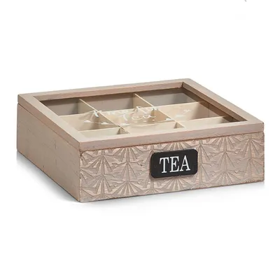 Produktbild von Zeller Teebeutelbox, MDF, 24 x 24 x 7 cm, 15115