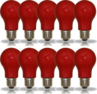 Produktbild von 10 x LED Leuchtmittel Birnenform 3W = 25W E27 ROT Innen- & Außenbereich Party