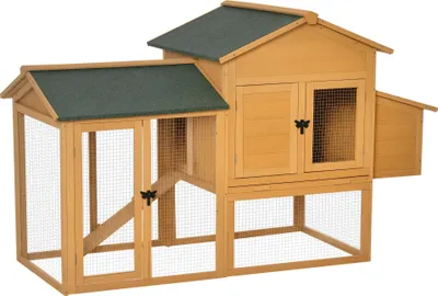 Obrázok produktu pre Pawhut PawHut kurník s oknom do výbehu hniezdny box pre kurčatá borovica D51-191