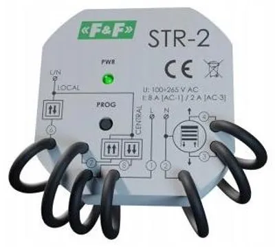 Immagine prodotto di F&F STR-2 Unità di comando per tapparelle Un pulsante per cassonetto da incasso Ø60 230V AC Tapparelle