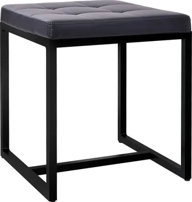 Produktbild von CLP Sitzhocker Barci mit Polsterung und schwarzem Eisengestell | Farbe schwarz Material Kunstleder