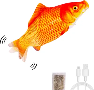 Produktbild von Elektrisches mobiles Fisch-Katzenspielzeug,realistischer fliegender Fisch,schüttelndes Fisch-Katzenminze-Spielzeug,Katzenminze-Flatting-Spielzeug,interaktives Katzenminzen-Spielzeug für den Innenbereich