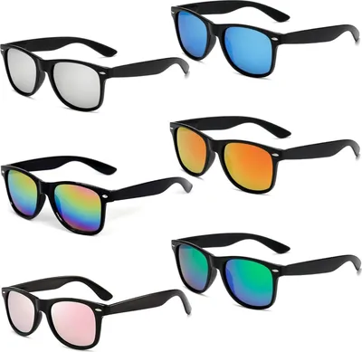 Image de lot de 6 lunettes de soleil néon Vintage Lunettes amusantes Fête Hommes Femmes Multicolores
