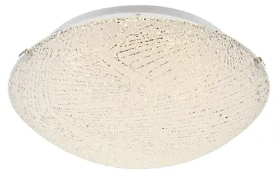Produktbild von LED Deckenleuchte, Metall, weiß, Muster, Glas satiniert, D 25cm