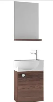Produktbild von Gäste-Badmöbel-Set Kreariva Kleiner Waschbecken 44 x 28 Waschtisch und Spiegel