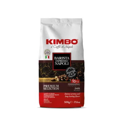 Immagine prodotto di Kimbo Caffè in Grani - 8 Pack da 500 g - Miscela Barista Espresso Napoli, Pregiati Chicchi di Arabica e Robusta, Intensità 10/13, Tostatura Scura, 4kg