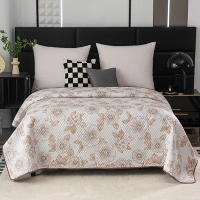 Produktbild von Tagesdecke PETALIS, creme/braun, Größe: 220 x 240 cm