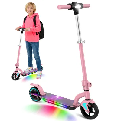 Produktbild von Elektroroller Kinder 6–14 Jahren, Kinder E Roller Mit Verstellbarer Höhe, 5.2 Ah AKKU, 130W Motor, Reichweite 15 km, 16 km/h, Elektroscooter Rosa