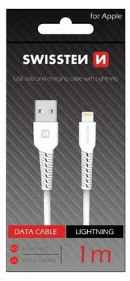 Obrázok produktu pre Swissten 71505541, 1 m, Lightning, USB A, Samec, Samec, Biela
