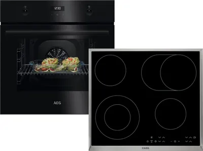 AEG AB12B Set Backofen BEK43511XB + Glaskeramikkochfeld HK634060XB