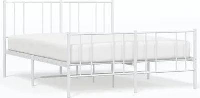 Produktbild von vidaXL Bettgestell mit Kopf- und Fußteil Metall Weiß 160x200 cm