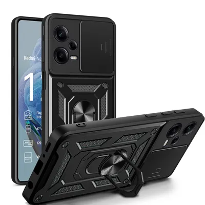 Produktbild von Outdoor Hülle Xiaomi Redmi Note 12 Pro+ Handyhülle mit Kameraschutz Ringhalter Schwarz