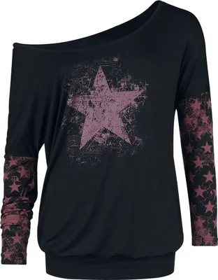 Produktbild von RED by EMP Damen schwarzes Langarmshirt mit U-Boot-Ausschnitt XL