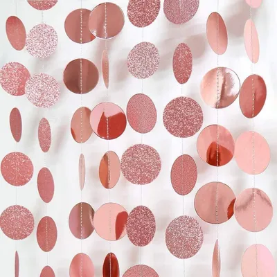 Productafbeelding van Gouden glittergordijn van papier, 2 stuks, elk 4 meter lang, rond, voor feestdecoratie
