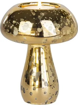Produktbild von Teelichthalter Pilz - gold - ca. 9 x 11,5 cm