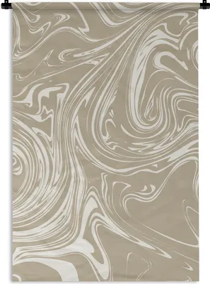 Produktbild von MuchoWow® Wandteppich Wandbehang Marmor - Beige - Muster 90x135 cm Tapisserie Dekoration Wandtuch - Baumwolle - Wandskulptur