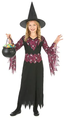 Produktbild von Kinder-Hexenkostüm für Mädchen bunt S 4-6 Jahre (110-120 cm)