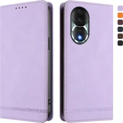 Image de Etui pour Honor 80, étui rétro en cuirPolyuréthaneavec support et fentes pour cartes Violet