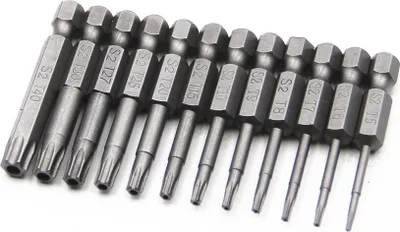 Image de 12-Piece 1/4 Inch Hex Heads Drill Bit Set Steel Screwdriver Bits 50MM Long Compatible with Power Drills Impact Drivers