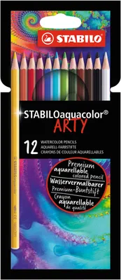 Produktbild von Aquarell-Buntstift - STABILO aquacolor - ARTY - 12er Pack - mit 12 verschiedenen Farben