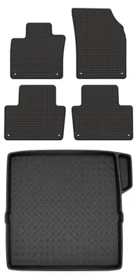 Productafbeelding van Rubberen automatten + kofferbakmat voor Volvo XC90 II 2015-2021 (SUV) – 5-delig, zwart, op maat – Wielganizator