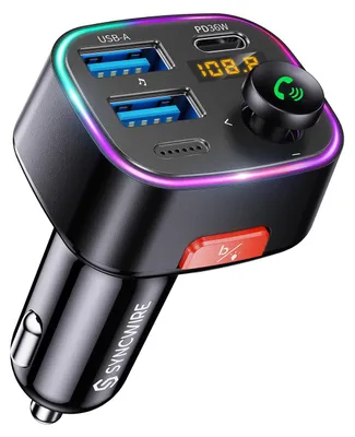 Bluetooth 5.3 FM-Transmitter Auto-Ladegerät 48W, LED-Display, USB-Stick