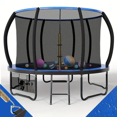 Image de Trampoline d'extérieur - Appareil de saut - Saut sur trampoline - Trampoline de jardin - Trampoline rond - Diamètre : 228 cm