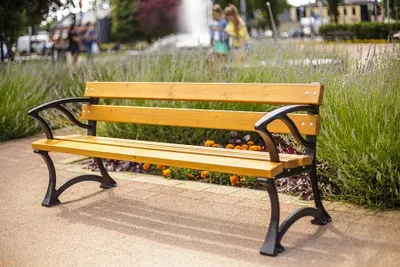 Produktbild von Hölzerner Gartenbank mit Rückenlehne 170x60 cm Sitzbank Parkbank; Teak