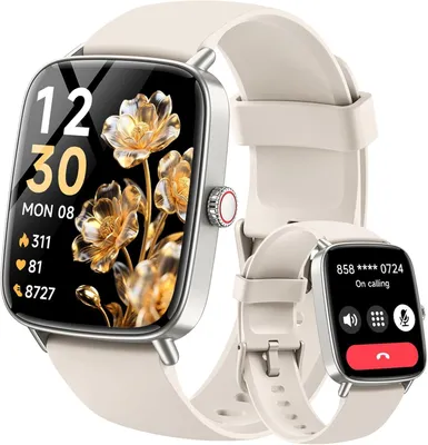 Produktbild von Smartwatch mit Telefonfunktion 1.85"HD Fitnessuhr Fitness Tracker Herzfrequenz/SpO2/Schlaf/IP68 Wasserdicht Sportuhr Schrittzähler Uhr für Android iOS