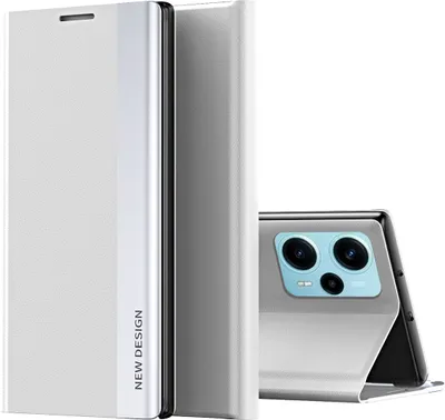 Produktbild von Hülle für Xiaomi Poco F5 Leder PolyurethanKlapphülle Schutzhülle mit Standfunktion Weiß