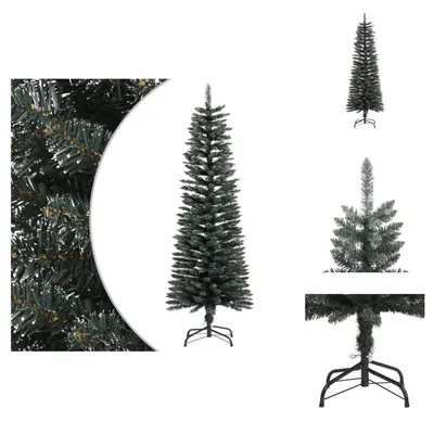 Zdjęcie produktu dla vidaXL Sztuczna choinka ze stojakiem smukła zielona 120 cm PVC - Choinki świąteczne